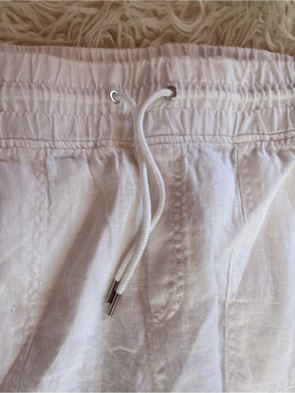 Athleta White Cabo Linen Joggers Drawstring Size 14 - Picture 4 of 7
